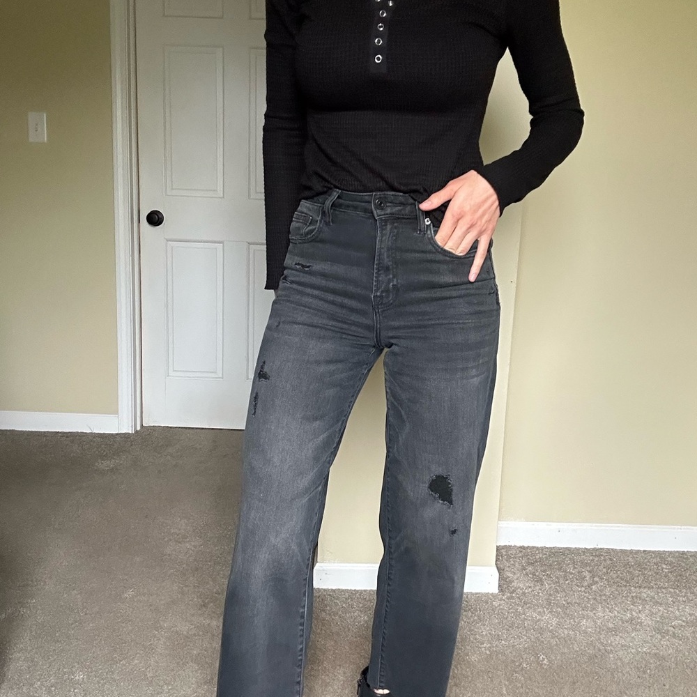 Hidden | Wide Leg Gray Jeans
